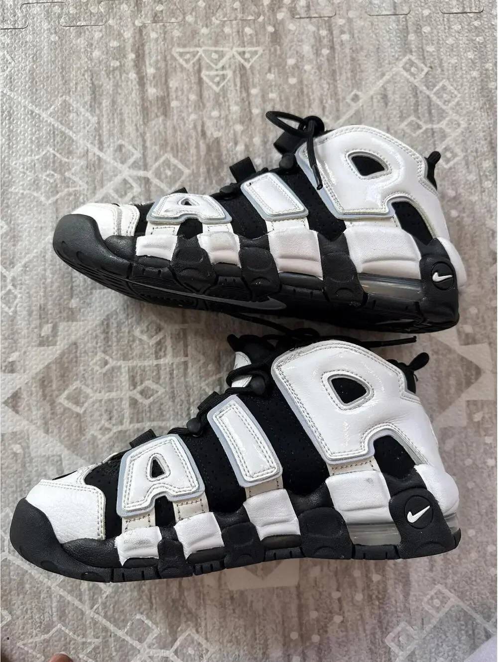 Nike Air More Uptempo Black and White Sneakers